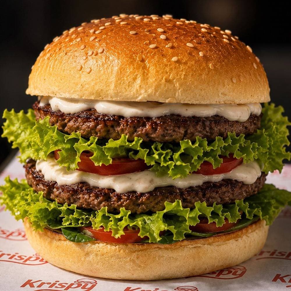 Zola King: doppio hamburger di manzo con crema di gorgonzola, insalata e pomodoro